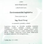 Vlastní cesta - Pavel Trvaj - osvědčení - environmentální legislativa