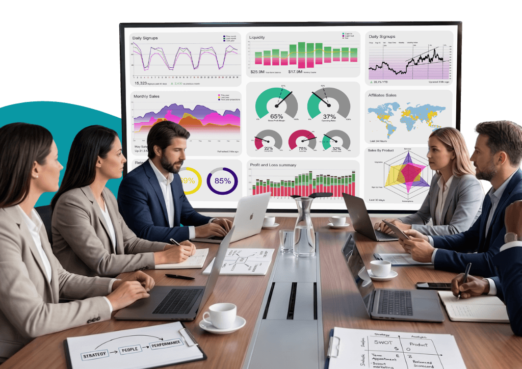 KPI a zdroje strategie – nastavení 3-7 klíčových ukazatelů výkonu, Balanced Scorecard a vizuální dashboard plnění strategie